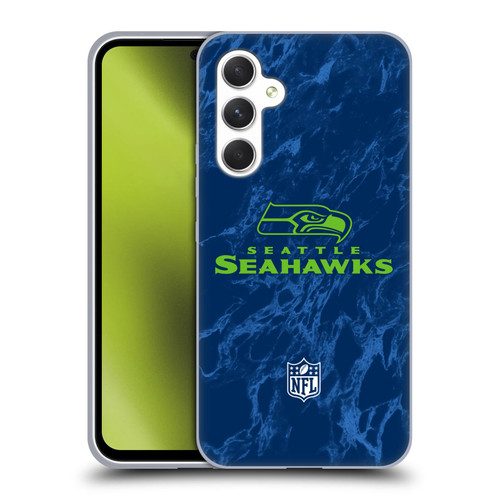 NFL Seattle Seahawks Graphics Coloured Marble Soft Gel Case for Samsung Galaxy A54 5G