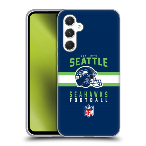 NFL Seattle Seahawks Graphics Helmet Typography Soft Gel Case for Samsung Galaxy A54 5G