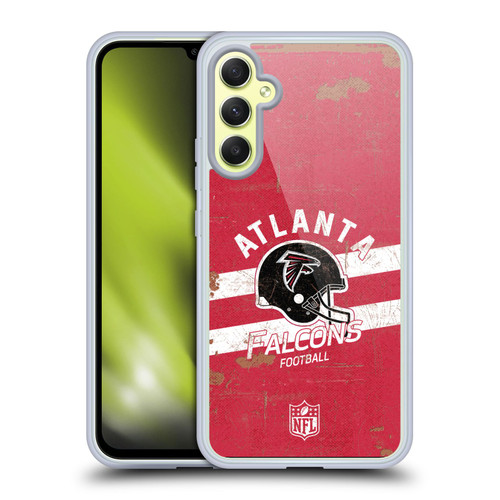 NFL Atlanta Falcons Logo Art Helmet Distressed Soft Gel Case for Samsung Galaxy A34 5G