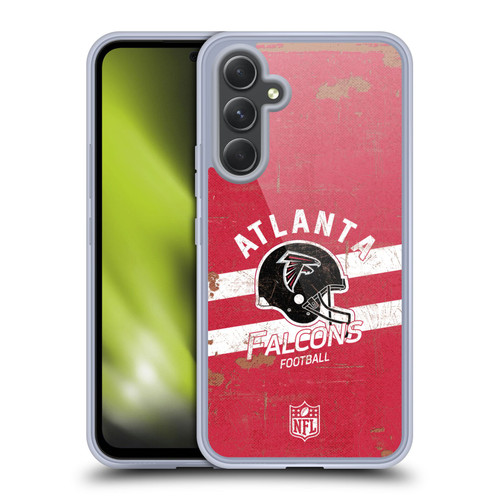 NFL Atlanta Falcons Logo Art Helmet Distressed Soft Gel Case for Samsung Galaxy A54 5G
