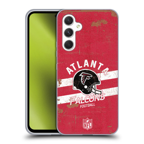 NFL Atlanta Falcons Logo Art Helmet Distressed Soft Gel Case for Samsung Galaxy A54 5G