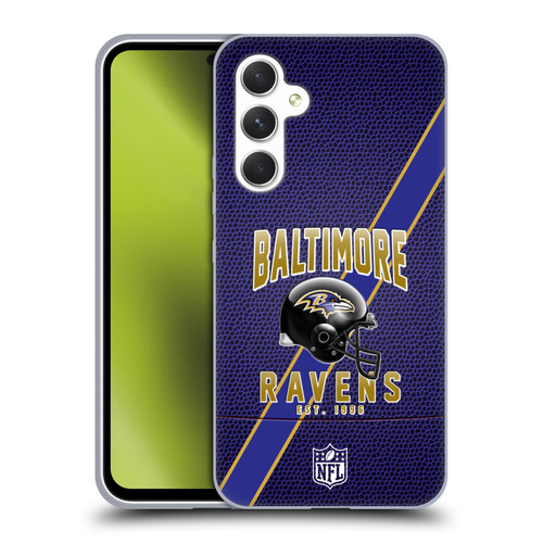 NFL Baltimore Ravens Logo Art Football Stripes Soft Gel Case for Samsung Galaxy A54 5G