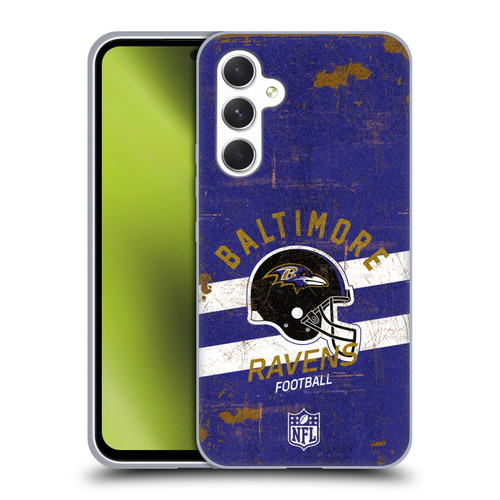 NFL Baltimore Ravens Logo Art Helmet Distressed Soft Gel Case for Samsung Galaxy A54 5G