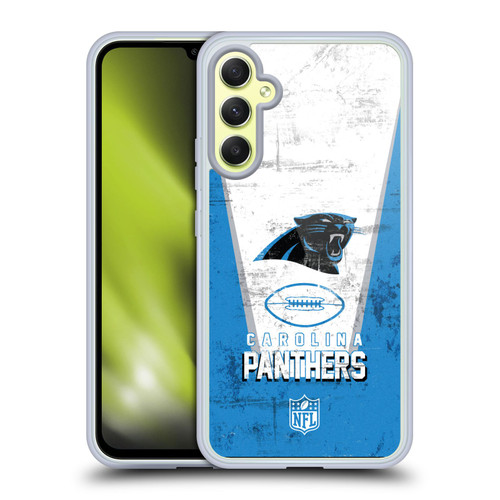NFL Carolina Panthers Logo Art Banner Soft Gel Case for Samsung Galaxy A34 5G