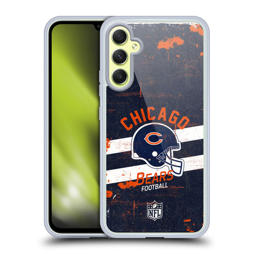 NFL Chicago Bears Logo Art Helmet Distressed Soft Gel Case for Samsung Galaxy A34 5G