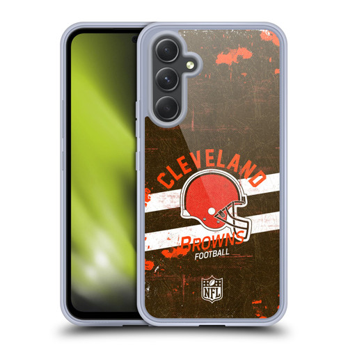 NFL Cleveland Browns Logo Art Helmet Distressed Soft Gel Case for Samsung Galaxy A54 5G