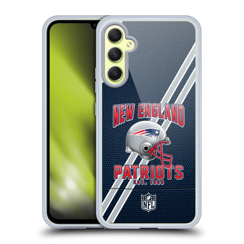 NFL New England Patriots Logo Art Football Stripes Soft Gel Case for Samsung Galaxy A34 5G