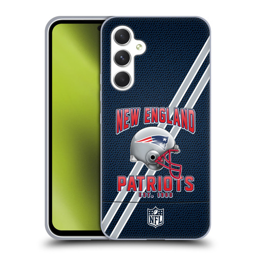 NFL New England Patriots Logo Art Football Stripes Soft Gel Case for Samsung Galaxy A54 5G