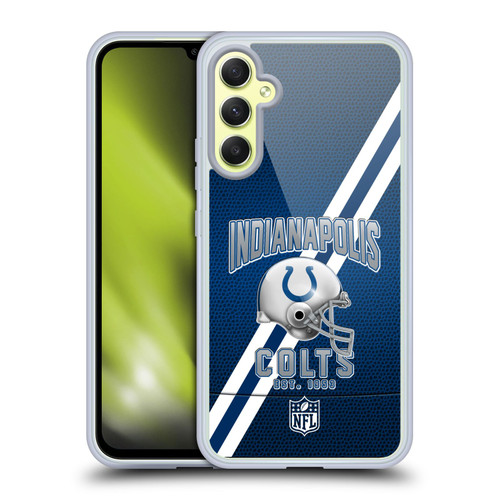NFL Indianapolis Colts Logo Art Football Stripes Soft Gel Case for Samsung Galaxy A34 5G