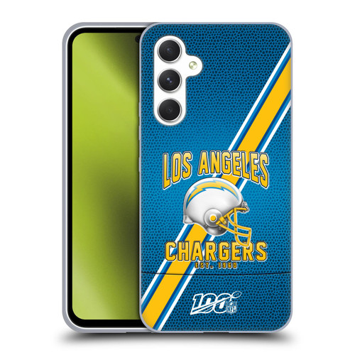 NFL Los Angeles Chargers Logo Art Football Stripes Soft Gel Case for Samsung Galaxy A54 5G