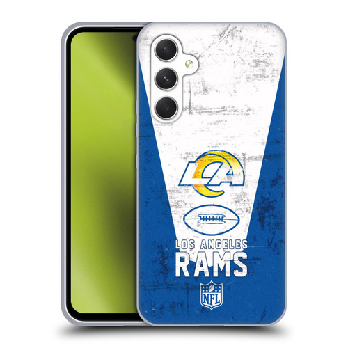 NFL Los Angeles Rams Logo Art Banner 100th Soft Gel Case for Samsung Galaxy A54 5G