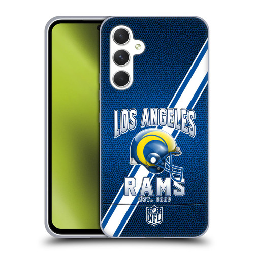 NFL Los Angeles Rams Logo Art Football Stripes 100th Soft Gel Case for Samsung Galaxy A54 5G