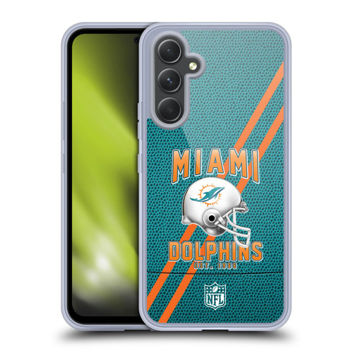 NFL Miami Dolphins Logo Art Football Stripes Soft Gel Case for Samsung Galaxy A54 5G