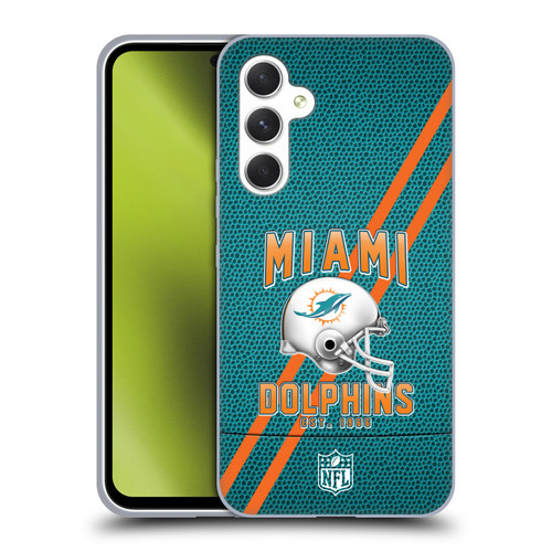 NFL Miami Dolphins Logo Art Football Stripes Soft Gel Case for Samsung Galaxy A54 5G