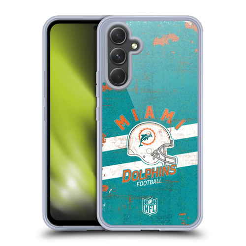 NFL Miami Dolphins Logo Art Helmet Distressed Soft Gel Case for Samsung Galaxy A54 5G