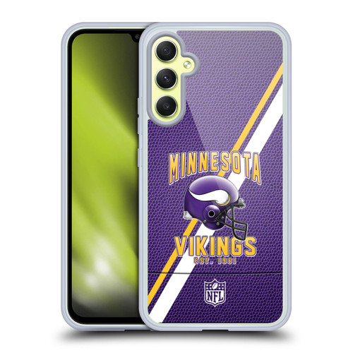 NFL Minnesota Vikings Logo Art Football Stripes Soft Gel Case for Samsung Galaxy A34 5G