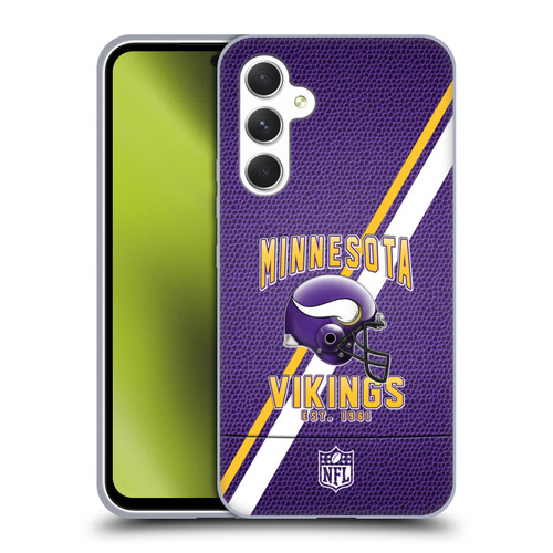 NFL Minnesota Vikings Logo Art Football Stripes Soft Gel Case for Samsung Galaxy A54 5G