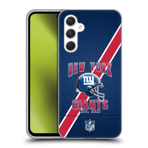 NFL New York Giants Logo Art Football Stripes Soft Gel Case for Samsung Galaxy A54 5G