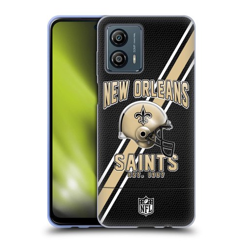 NFL New Orleans Saints Logo Art Football Stripes Soft Gel Case for Motorola Moto G53 5G