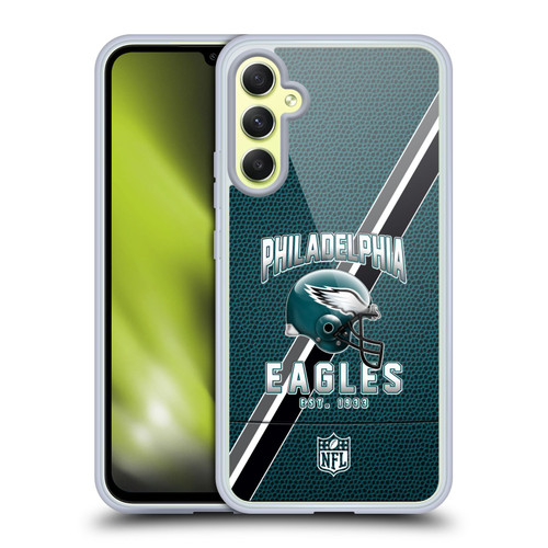 NFL Philadelphia Eagles Logo Art Football Stripes Soft Gel Case for Samsung Galaxy A34 5G