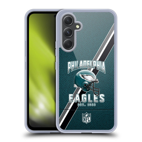 NFL Philadelphia Eagles Logo Art Football Stripes Soft Gel Case for Samsung Galaxy A54 5G