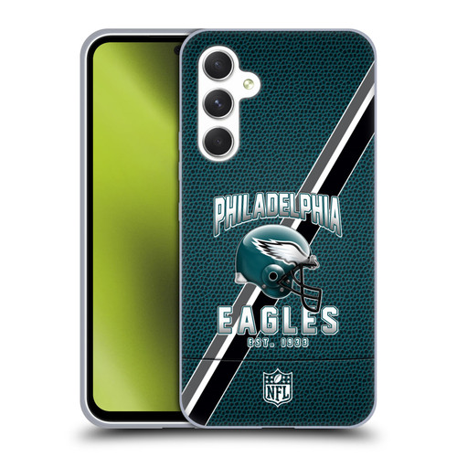 NFL Philadelphia Eagles Logo Art Football Stripes Soft Gel Case for Samsung Galaxy A54 5G