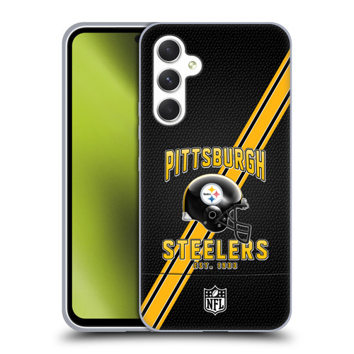 NFL Pittsburgh Steelers Logo Art Football Stripes Soft Gel Case for Samsung Galaxy A54 5G