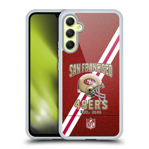 NFL San Francisco 49ers Logo Art Football Stripes Soft Gel Case for Samsung Galaxy A34 5G