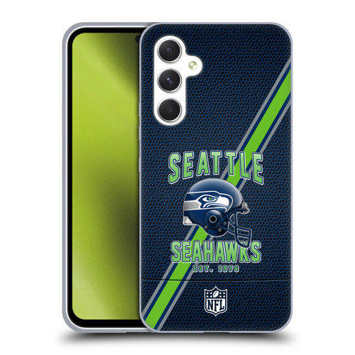 NFL Seattle Seahawks Logo Art Football Stripes Soft Gel Case for Samsung Galaxy A54 5G