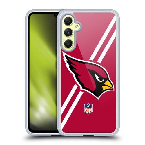 NFL Arizona Cardinals Logo Stripes Soft Gel Case for Samsung Galaxy A34 5G