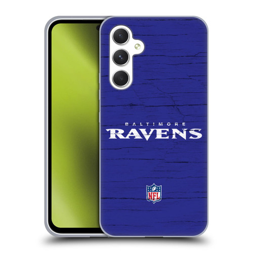 NFL Baltimore Ravens Logo Distressed Look Soft Gel Case for Samsung Galaxy A54 5G