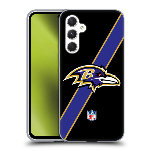 NFL Baltimore Ravens Logo Stripes Soft Gel Case for Samsung Galaxy A54 5G