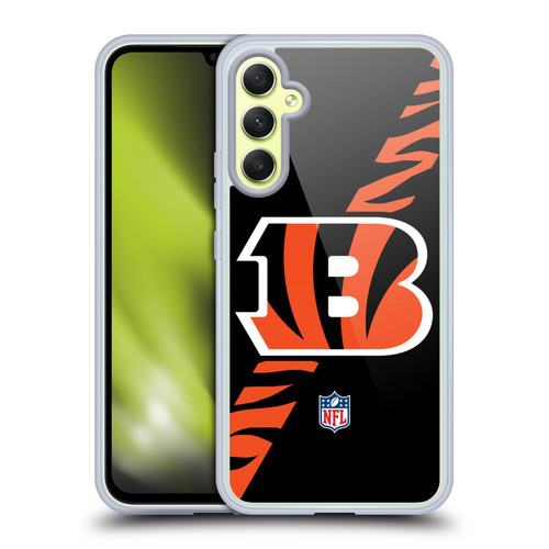 NFL Cincinnati Bengals Logo Stripes Soft Gel Case for Samsung Galaxy A34 5G
