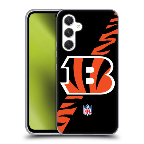 NFL Cincinnati Bengals Logo Stripes Soft Gel Case for Samsung Galaxy A54 5G