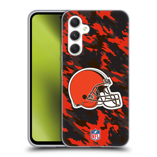 NFL Cleveland Browns Logo Camou Soft Gel Case for Samsung Galaxy A54 5G