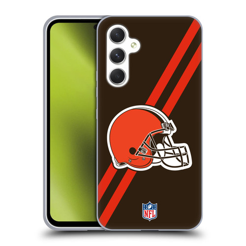 NFL Cleveland Browns Logo Stripes Soft Gel Case for Samsung Galaxy A54 5G