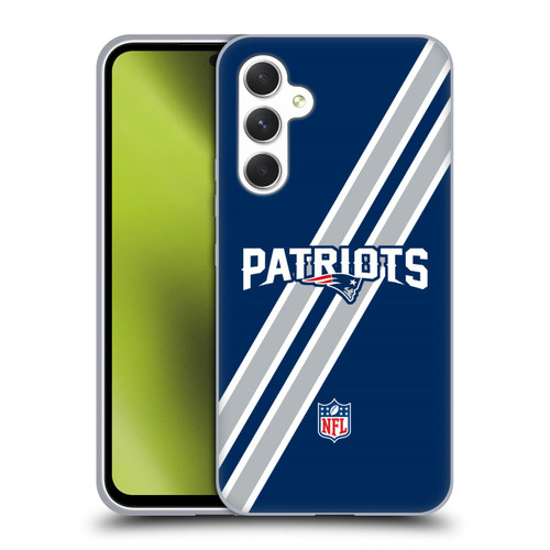 NFL New England Patriots Logo Stripes Soft Gel Case for Samsung Galaxy A54 5G