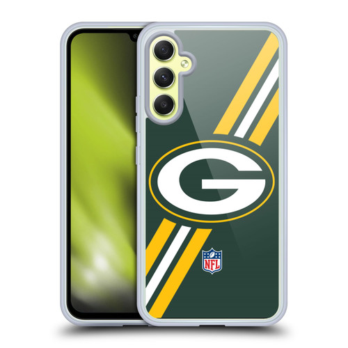 NFL Green Bay Packers Logo Stripes Soft Gel Case for Samsung Galaxy A34 5G