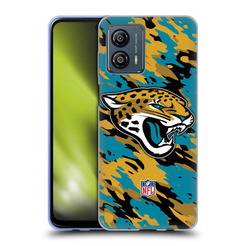 NFL Jacksonville Jaguars Logo Camou Soft Gel Case for Motorola Moto G53 5G