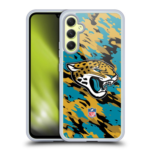 NFL Jacksonville Jaguars Logo Camou Soft Gel Case for Samsung Galaxy A34 5G