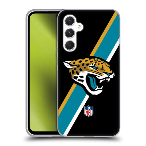 NFL Jacksonville Jaguars Logo Stripes Soft Gel Case for Samsung Galaxy A54 5G