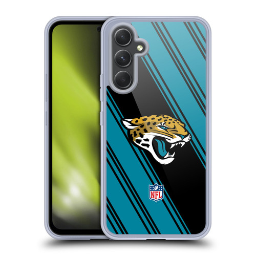 NFL Jacksonville Jaguars Artwork Stripes Soft Gel Case for Samsung Galaxy A54 5G