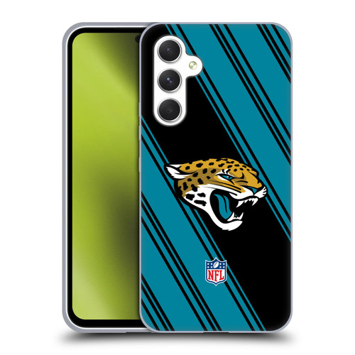 NFL Jacksonville Jaguars Artwork Stripes Soft Gel Case for Samsung Galaxy A54 5G