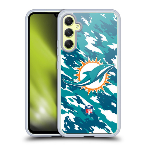 NFL Miami Dolphins Logo Camou Soft Gel Case for Samsung Galaxy A34 5G