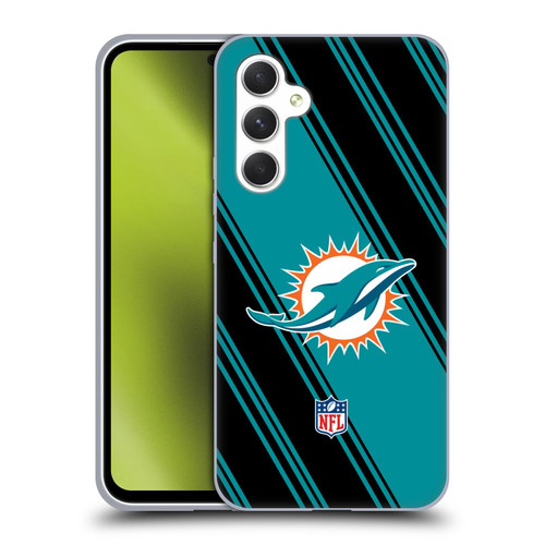 NFL Miami Dolphins Artwork Stripes Soft Gel Case for Samsung Galaxy A54 5G