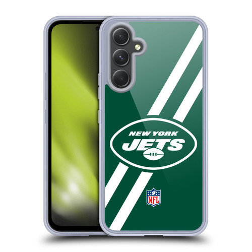 NFL New York Jets Logo Stripes Soft Gel Case for Samsung Galaxy A54 5G