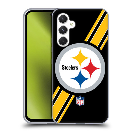 NFL Pittsburgh Steelers Logo Stripes Soft Gel Case for Samsung Galaxy A54 5G