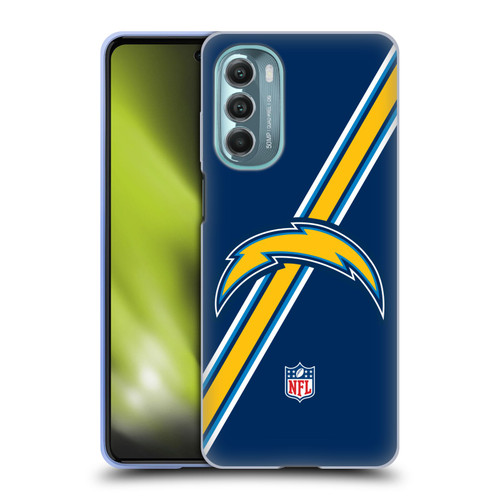 NFL Los Angeles Chargers Logo Stripes Soft Gel Case for Motorola Moto G Stylus 5G (2022)