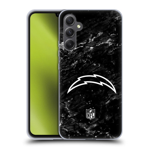 NFL Los Angeles Chargers Artwork Marble Soft Gel Case for Samsung Galaxy A34 5G