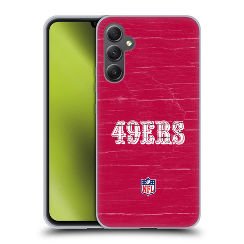 NFL San Francisco 49Ers Logo Distressed Look Soft Gel Case for Samsung Galaxy A34 5G